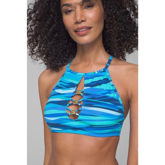 Bleu Rod Beattie Cool Waves Of Change High Neck Bikini Top 4 NWT - Picture 2 of 4
